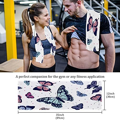 Ručnici za teretane leptira za muškarce i žene ručnik na plaži 2-pack Print Brzo sušenje Mikrofiber Sport vježbanje