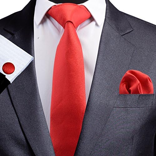 GUSLESON Muška jednobojna kravata sa maramicama za manžete set žakard vjenčane kravate