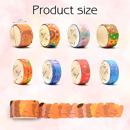 8 Roll šareni Candy Washi Tape maskirna traka dekorativna živopisna medvjeđa srce Bubble Bow Rainbow