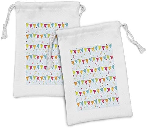 Kompozicija za rođendanske tkanine za rođendanske tkanine 2, šarene trokutne partijske zastave na koordinama
