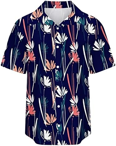 Havajski gumb dolje za žene Ležerne prilike ovratnike Ljetni vrhovi Rezervirajte Blouse Roll-up majica kratkih