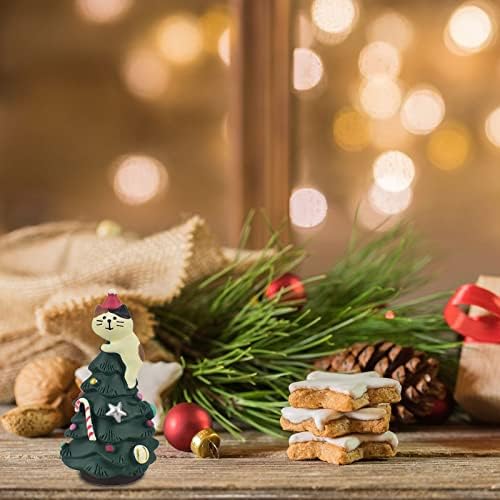 Vanjski ukrasi kuće Mini božićno stablo penjanje mačka božićna dekoracija Kreativna minijaturna scena