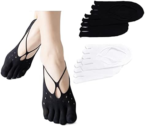 Deladola non klizne čarape sa hvataljkama crna pet nožnih čarapa pilates baletni barre za žene i djevojke