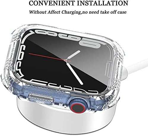 Ninki kompatibilan Clear Apple Watch 8/7 41mm Slučaj sa zaštitnikom od ekrana, otporan na udarce i klima uređaje