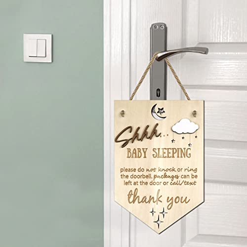 Baby Sleeping Door Sign 3D Shhh viseći znak plaketa dekor ne kucajte ili ne zvonite znak za privatnost