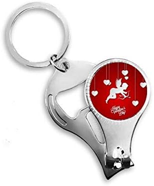 Crveni bijeli anđeo Sretan Valentinovo za nokte za nokte za noktene prstene za ključeve ključeva
