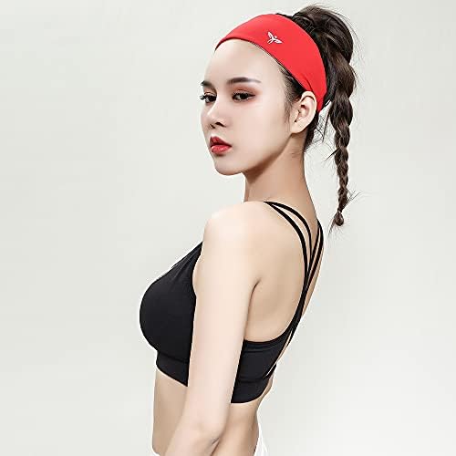 KeeLeePee Yoga trake za glavu za žene, vježbajte neklizajuću široku traku za glavu elastične meke trake