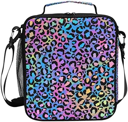 Mnsruu torbe za ručak za dječake djevojčice Student, rainbow Leopard višekratna izolovana torba za