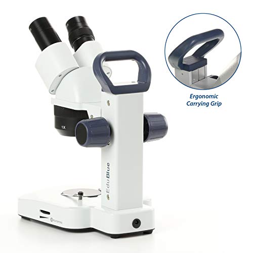 EduBlue binokularni Stereo mikroskop 1x/2x/4x okretni cilj, 10x/20x / 40x uvećanje, stalak i stalak za zupčanike,