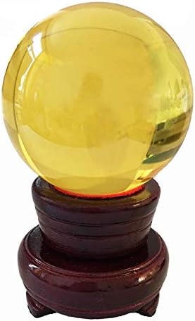 Zamtac 80mm 1pcs Crystals Glass s drvenim osnovama Fengshui Crystal Ball Home Decoration -