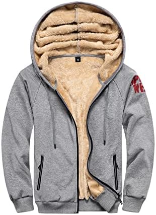 Saxigol Zip up hoodie, tople flanelne jakne slim fit sa patentnim zatvaračem, modne casual