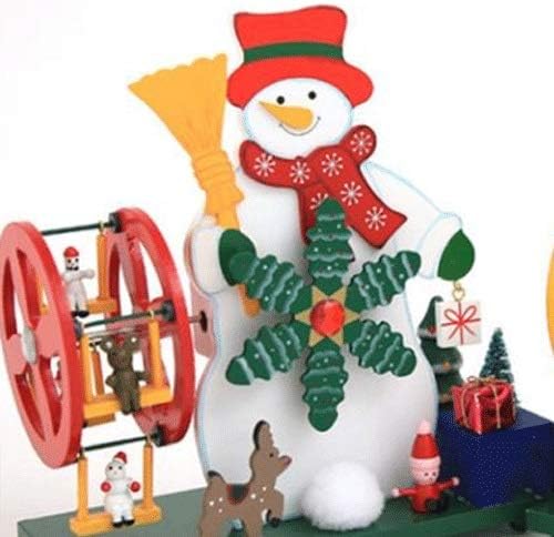 Shyept Božićni snjegović nebesko dekoracija u obliku kotača u obliku kotača Božićno drvsko muzička kutija Kreativni