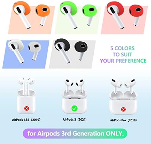 [5 parova] za AirPods 3 navlake za uši【uklapajte se u futrolu za punjenje】, AIBEAMER Silikonski
