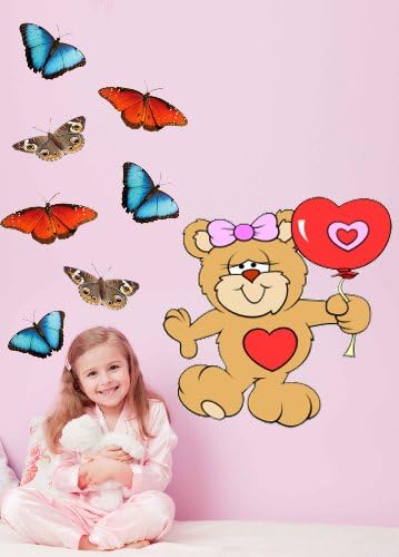 Valentines - Srce Medvjed Zid Decal Izrez