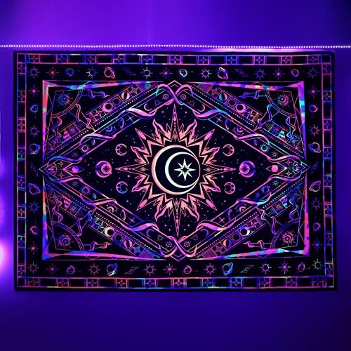 Ralxion tapiserija za estetski dekor spavaće sobe zidna tapiserija Blacklight tapiserija UV reaktivno