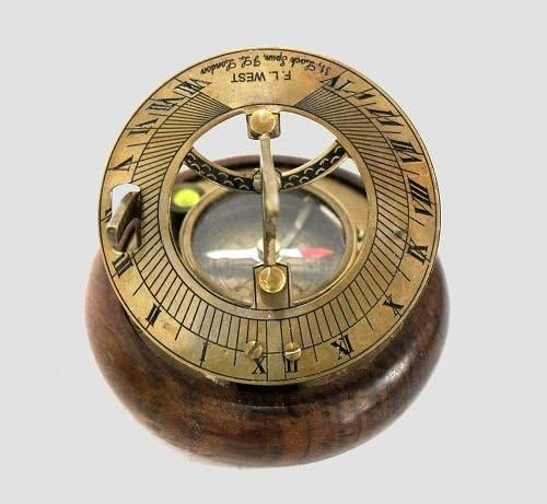 Piru mesingana sundial compass antikni vintage stil nautička pomorska kompas baza