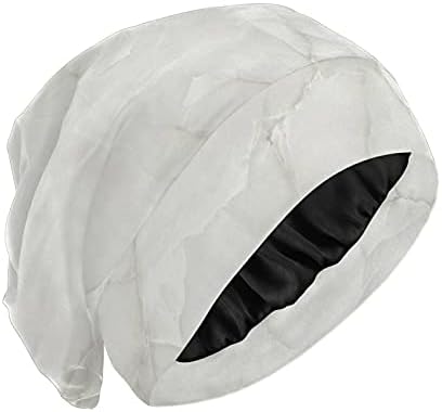 Kapa za spavanje za spavanje Radni šešir BONNET Ziš za žene mramorni kamen apstraktni prugasti sivi spavanje