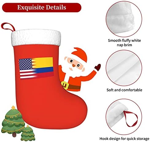TZT američka zastava i kolumbijska zastava Božićne čarape, Xmas Holiday Party pokloni za ukrašavanje