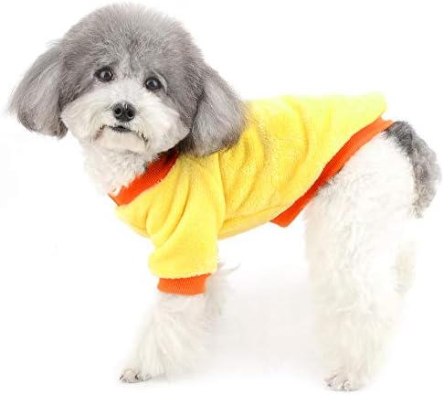 Ranphy kućna odjeća za malog psa Velvet džemper toplo flis Outfit kaput Puppy Cat Sleephion Majica Dvije rukave Mekana doggična zimska jesen odjeća za odjeću Kostim Chihuahua pidžami žuti s