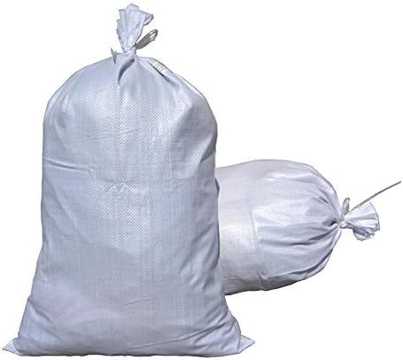 MTB torbe za pijesak 18 x30, prazne bijele tkane polipropilenske W / kravate, UV zaštita, 10 paketa