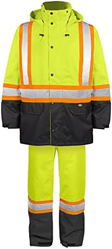 Dickies radna odjeća visoka vidljivost 150-deneriers rain odijelo, 2xl žuta