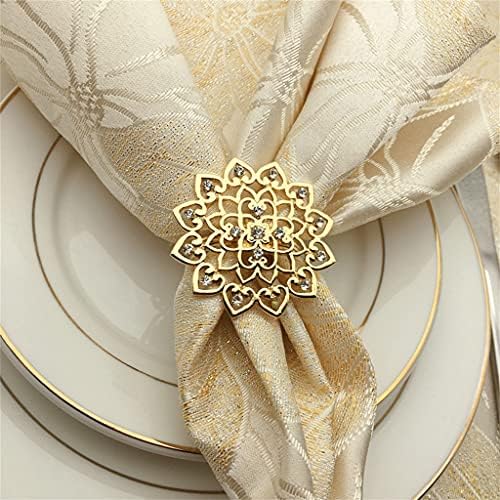 Xjjzs 12pcs / lot cvjetni prsten u obliku cvijeta metalni salvetni prsten za vjenčanje hotelske posuđe salved