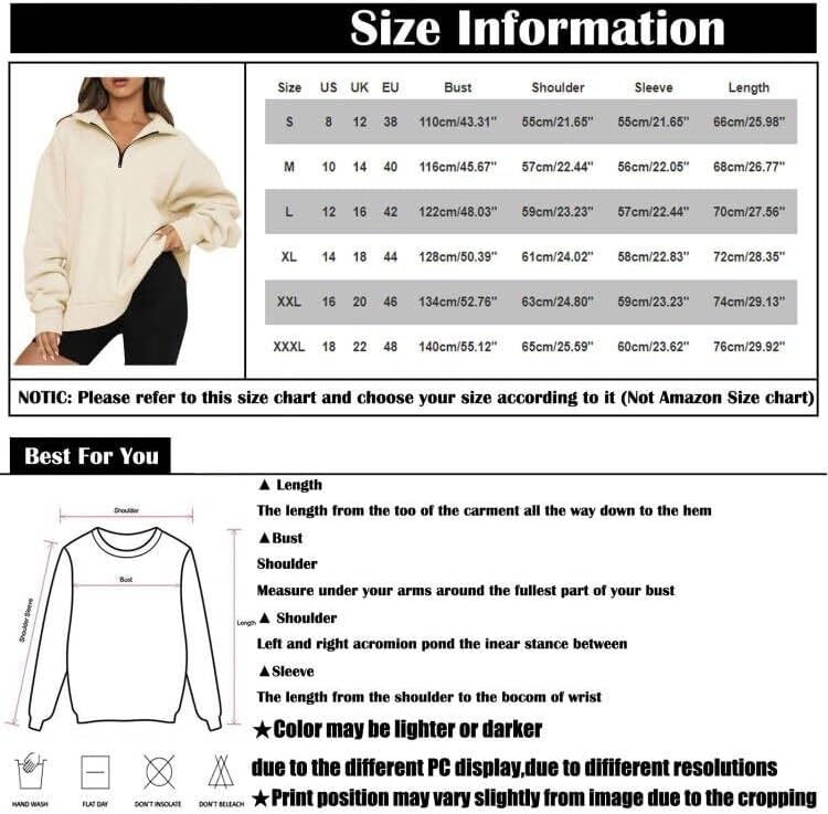NOKMOPO Radni džemperi za žene Ženska Ležerna moda Dugi rukav Solid COLL Color patentni patentni džepni duks