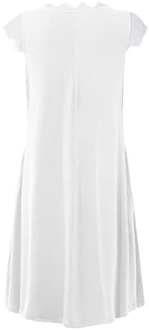 Ljetne haljine Fragarn Plus Veličina za žene, ženska čipka ušivena V-izrezom Čvrsta ležerna haljina