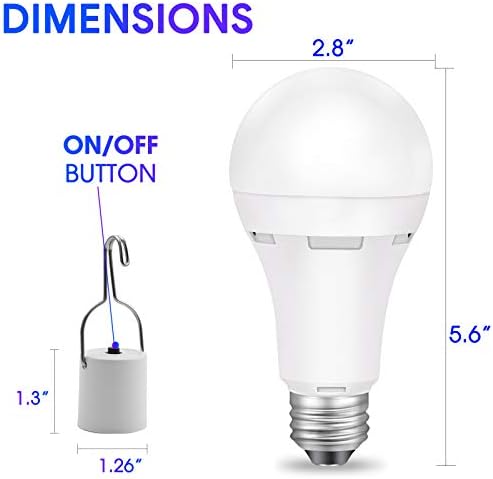 Energetske LED sijalice za hitne slučajeve punjive 60W ekvivalentne, A21 LED svjetlo 6.5 W
