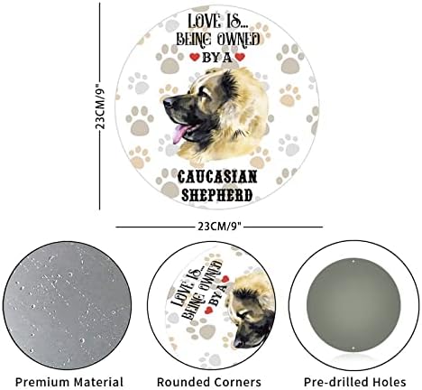 Funny okrugli pas metalni limenki znak je u vlasništvu psa Retro vijenca potpisuje ljubimac pse