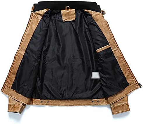 Maiyifu-GJ muškarci zimska Pu kožna vojna jakna Vintage Spring Fall Cargo Bomber Jacket Stand Collar