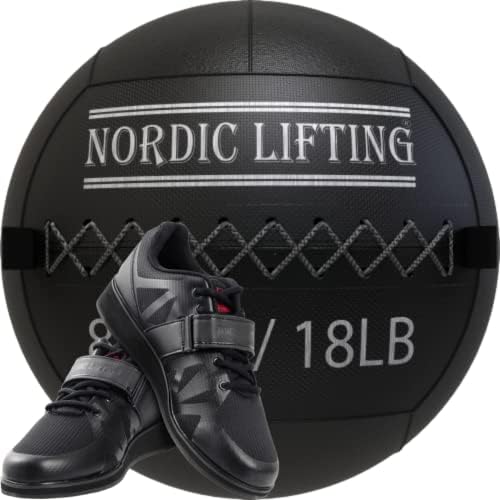 Nordic Lifting Wall Ball 18 lb paket sa cipelama Megin veličina 8.5-Crna