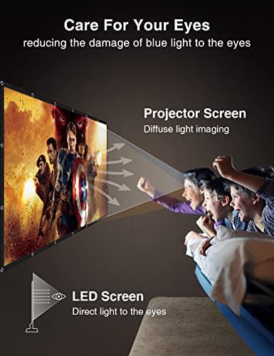 JKJOO 120 inčni ekran projektora 16: 9 HD 4K sklopivi projekcijski ekran otporni na ciklus prenosivi zasloni