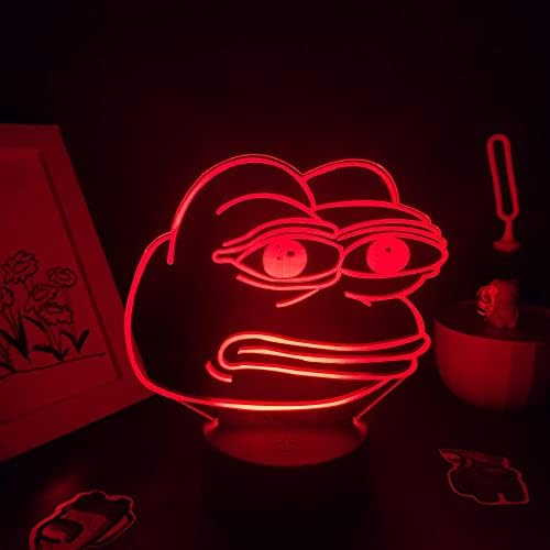 WANGE Anime，igra， životinja slatka životinja Sad Frog Pepe 3D LED neonske lampe noćna svjetla šareni poklon