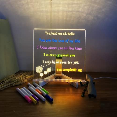 LED lampa akrilna tabla za poruke Izbrisiva USB djeca?s tabla za crtanje spavaća soba noćno svjetlo rođendanski