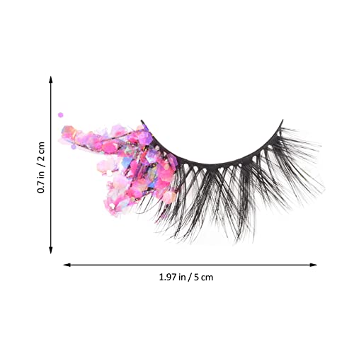 Solustre lažne trepavice Cosplay 1 par Glitter Pink Lažni trepavice za oči Proširenje za makeup Dance