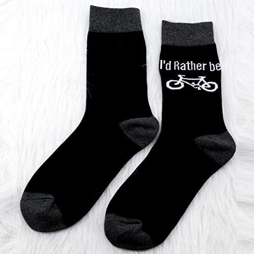 MBMSO Funny biciklističke čarape Biciklisti Pokloni 2 parova Radije bih bio biciklistički čarape poklon