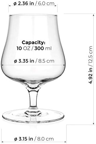 Luxbe - Brandy viski klekne naočale, set od 4 - ručno izrađen - kristalno staklo bez olova - za konjac Bourbon Duhove pića - 9,5 unca