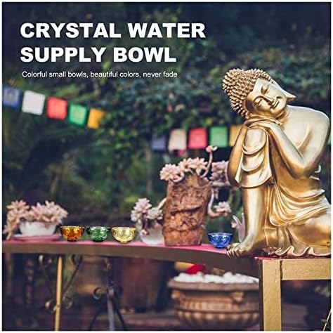 JTWMY Crystal Buda koji nudi zdjelu Budizam Vodene posude Šalice obojene posude za meditaciju