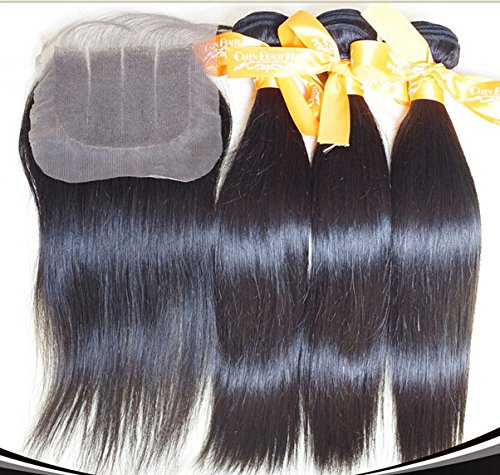 DaJun Hair 8a zatvaranje 3 dijela sa snopovima ravno Filipini Virgin Weave Hair Bundle ponude 3bundles i zatvaranje