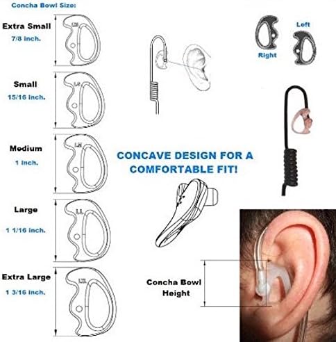 2 lijeva mala jasna fleksibilna polu - prilagođena uložak za uši gumeni Gel slušalica Policijska oprema