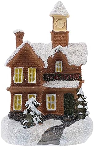 Toyvian čarapa Stuffers Božić Mini kuća uradi sam minijaturna kuća snijeg pokriven Božić selo osvijetliti
