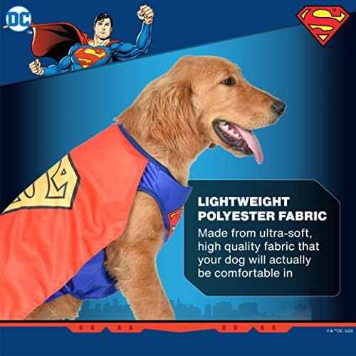 DC stripovi Superhero Superman Halloween Pas kostim - X-mali - | DC superherojski nošnja za pse, smiješne pseće kostime | Zvanično licencirani DC pas Halloween kostim