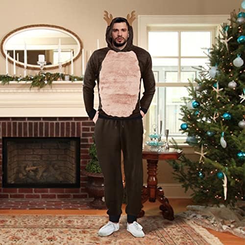Muška jesen i zimska božićna odjeća set faunke džemper i hlače Dvodijelni smiješni pahuljasti džemper