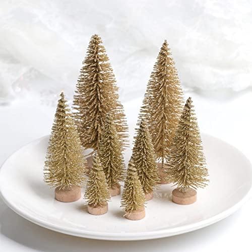 8pcs 4,92 / 3,35 / 2,56 / 1,77inch Mini božićno drvce Mali borovo drvo postavljeno u desktop zabavi Početna