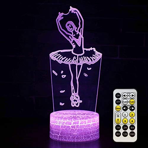 RUISTON balet 3d noćna lampa za djecu Nutcracker balet pokloni za djevojčice 7 boje mijenja sa Smart Touch & amp; daljinsko upravljanje & Tajmer za bebe Igračke princeza spavaća soba dekor kao rođendan pokloni ideja