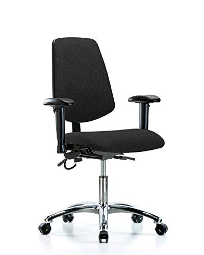 LabTech sjedeća LT41003 ESD tkanina visina stola stolica sa srednjim leđima hromirana baza, nagib,