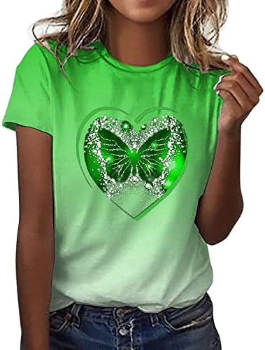 CGGMVCG St Patricks Day Shirt Ženska Ženska slatka majica vrh kratki rukav Casual Print T Shirt St Patricks Day