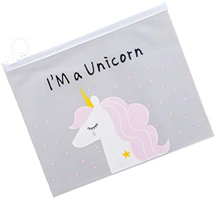 NUOBESTY 10pcs Unicorn file džepna slatka prozirna torba sa patentnim zatvaračem Torbica Torbica kancelarijski