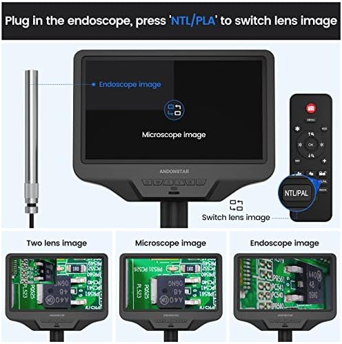 Andonstar AD409 Pro HDMI digitalni mikroskop sa endoskopom, 10,1 inčni LCD ekran za lemljenje, 300X USB elektronska